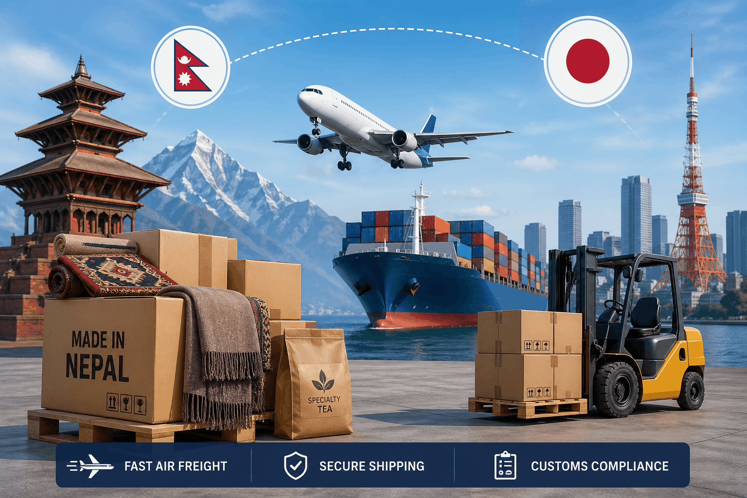 Nepal to Japan Commercial Shipping