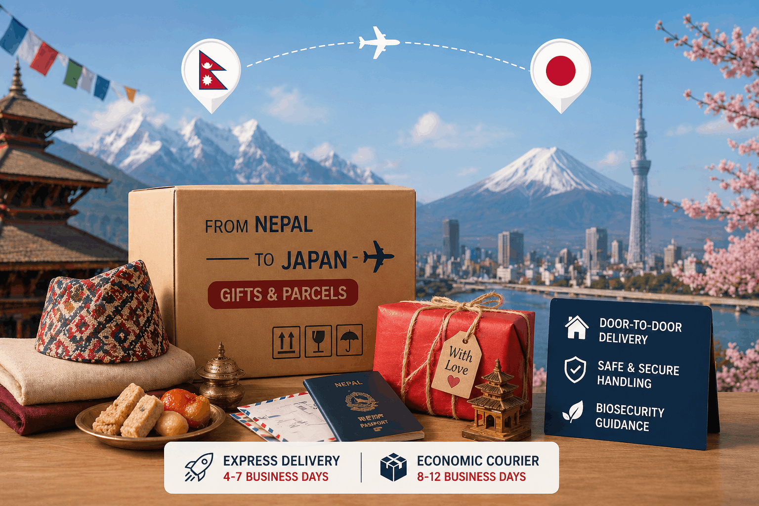 Nepal to Japan Personal Shipping: Gifts and Parcels