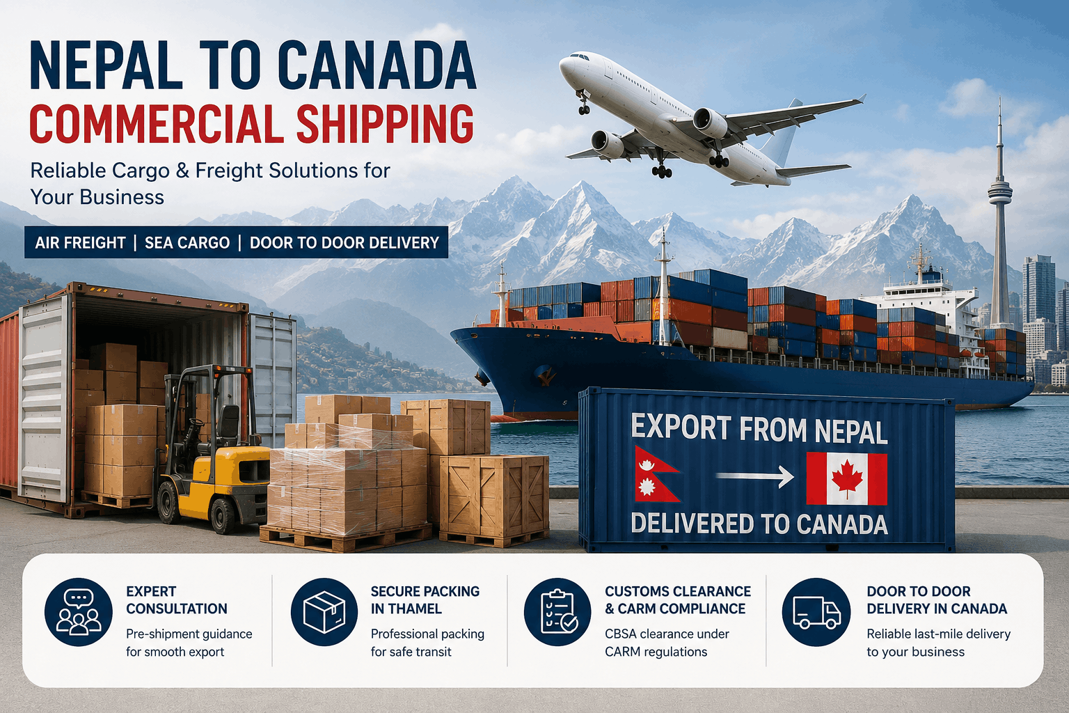 Nepal to Canada Commercial Shipping