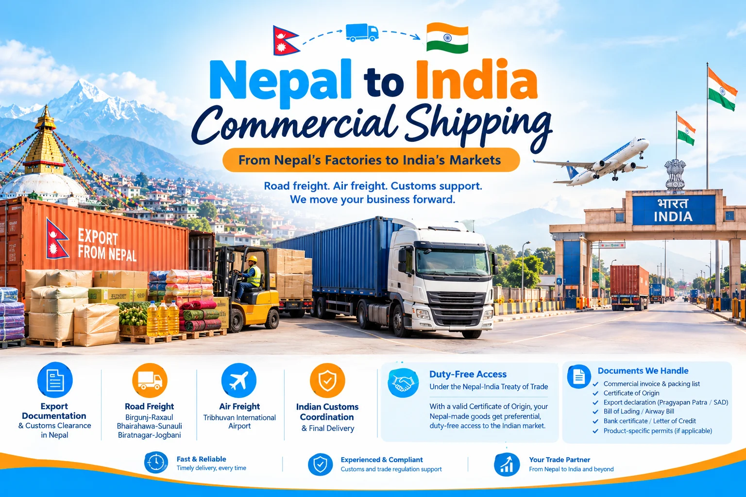 Nepal to India Commercial Shipping
